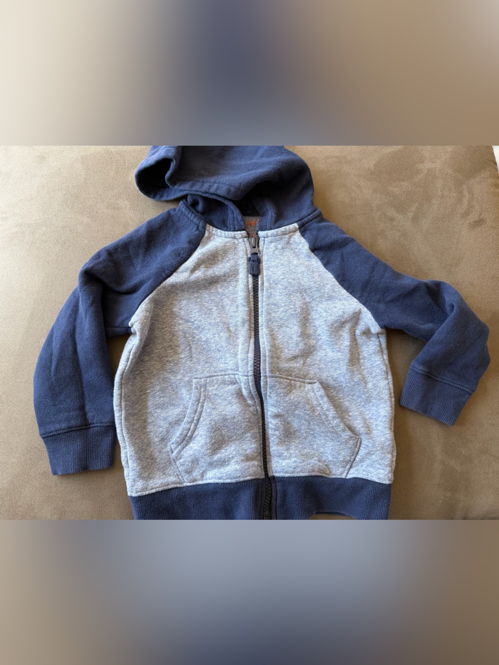 Cat & Jack Kids Navy and Gray Zip Hoodie Sweatshirt